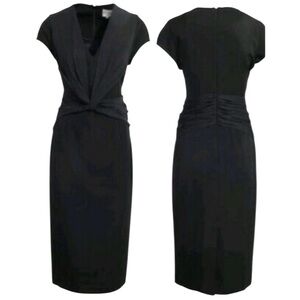 Reiss Women’s Black Midi Elegant Twist Front Cap Sleeve sophisticated classic 6